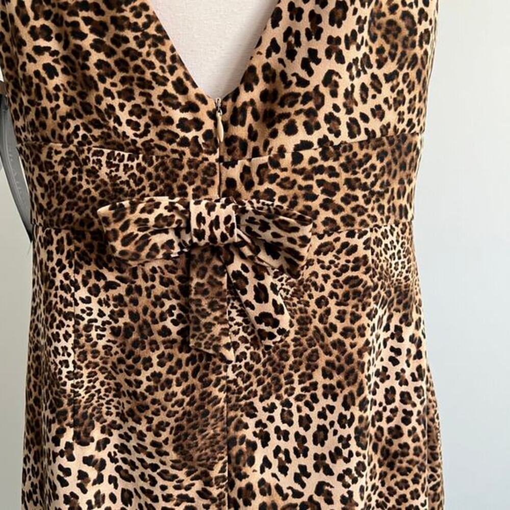 Jessica Howard Sheath Dress V-Neck Bow Back Leopard‎ Print Sleeveless 12 NWT - Picture 6 of 8